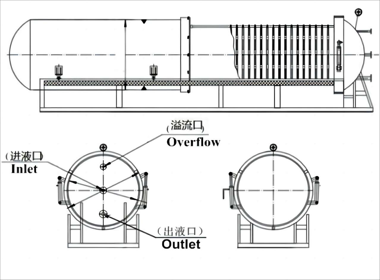 Horizontal Pressure Leaf Filter Factory manufacturing drawing